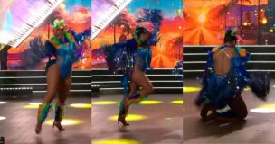 Betsy Camino sufrió aparatosa caída durante presentación en Fiebre de Baile: 