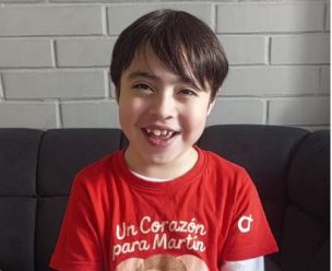 Familia impulsa campaña solidaria para Martín, un niño de 8 años que espera un trasplante corazón 