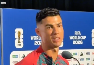 La reacción Cristiano Ronaldo luego de que le preguntaran por Messi tras la goleada a Uzbekistán