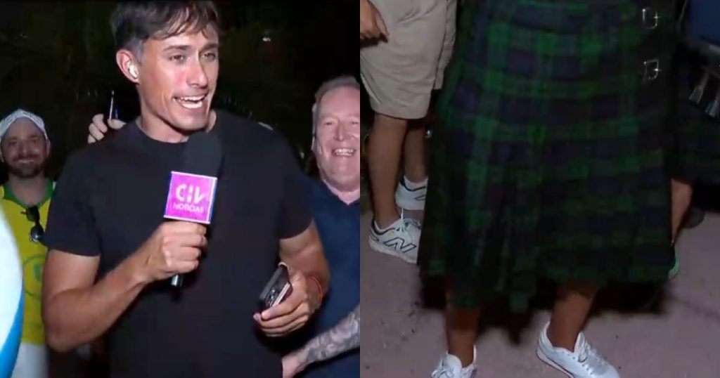 “Me quieren convertir”: Roberto Cox apareció con ‘falda’ escocesa en pleno despacho