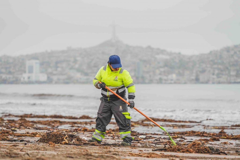 Cuadrillas municipales retiran toneladas de residuos de playas afectadas en Coquimbo