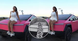 Naya Fácil sorprende al cambiar el color de su Cybertruck: “Hoy ya no soy una niña”