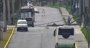Camión derriba postes en San Bernardo: cierran tránsito ante posibles cables electrificados