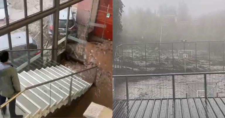 VIDEO | Impactantes registros muestran daños en sede de Duoc UC tras aluvión en Las Condes
