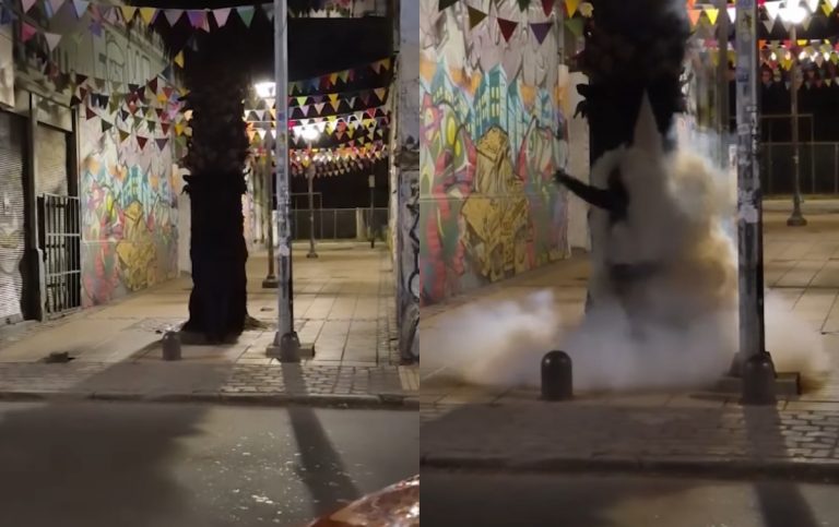 VIDEO | Insólito método causa furor en Valparaíso para enfrentar a quienes orinan en la vía pública
