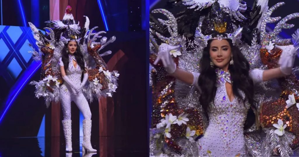 Ignacia Michelson sorprende en Miss Grand con traje que recrea el escudo de Chile