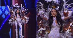 Ignacia Michelson sorprende en Miss Grand con traje que recrea el escudo de Chile