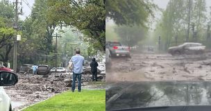 VIDEO | Emergencia por aluvión en Las Condes: vehículos fueron arrastrados por el agua