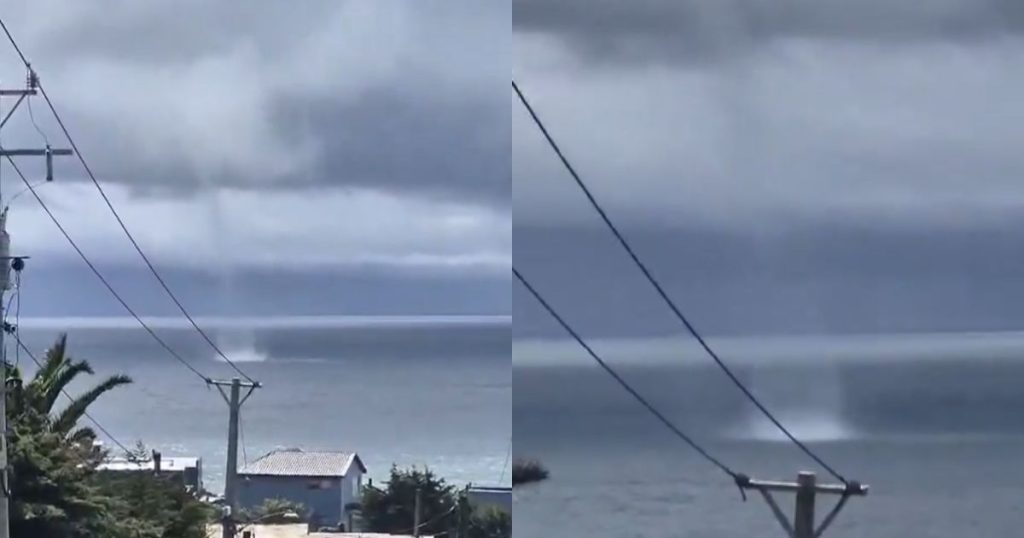 VIDEO | Reportan tromba marina frente a las costas de Curanipe: se mantuvo en el mar